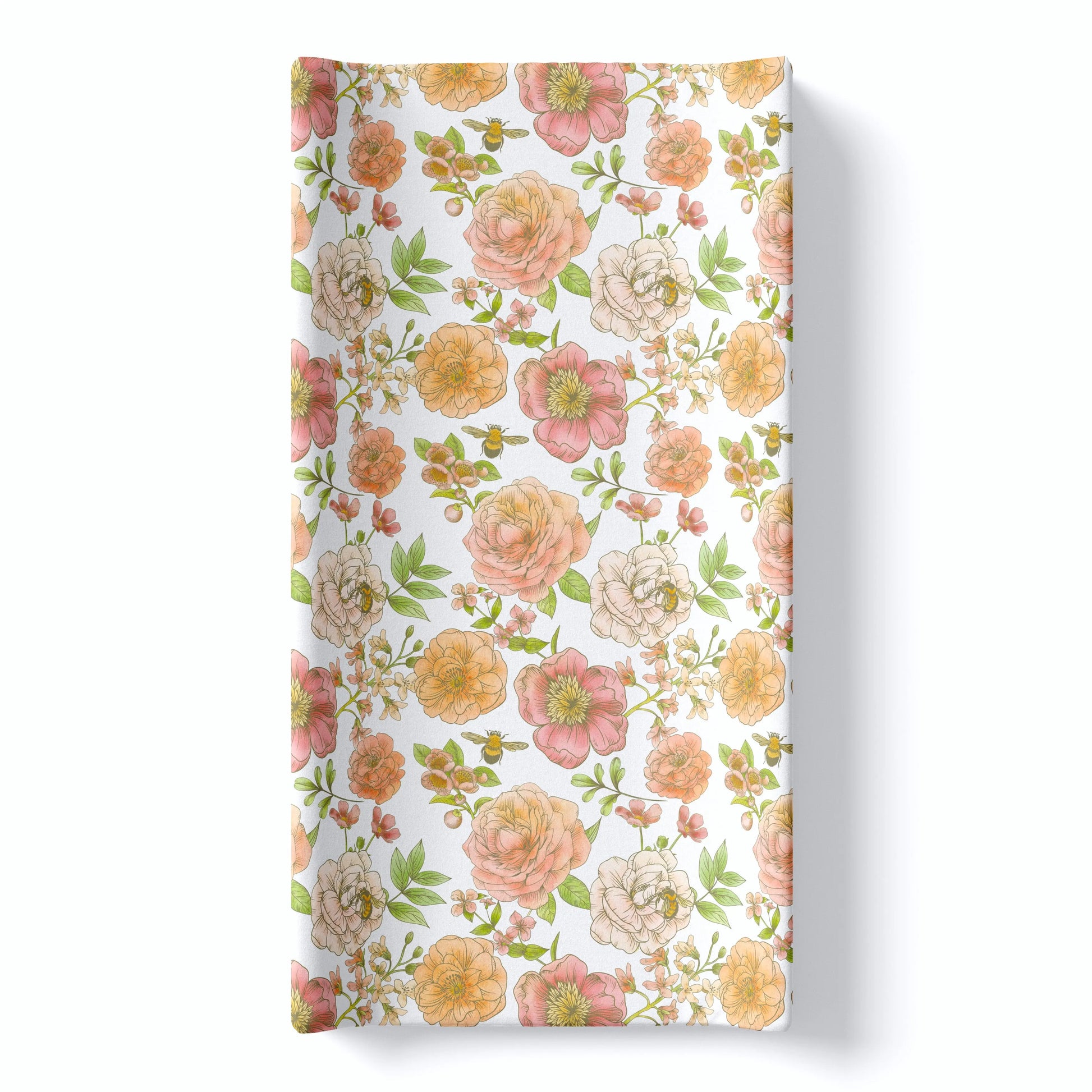 Changing Pad Cover - Botanical Floral Honey Lemonade