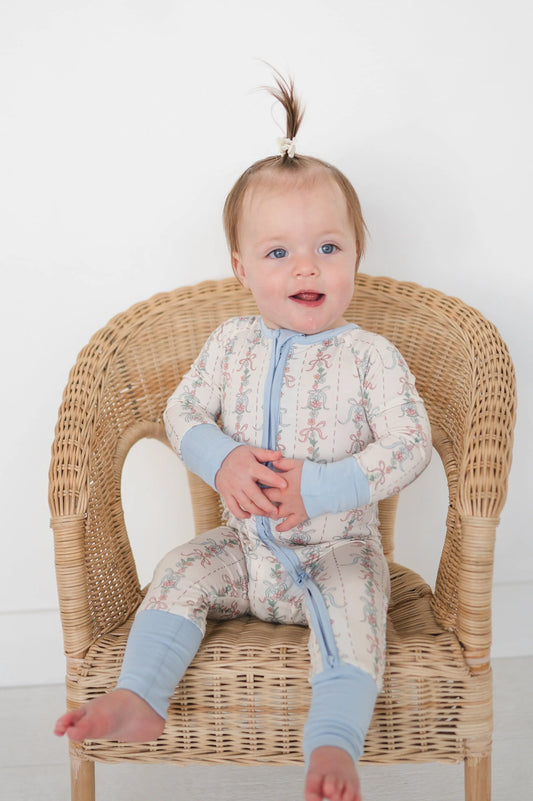 Bow Blossom Convertible Zip Footies For Babies Dreamlet Dreamlet Everetts Place: Online Boutique