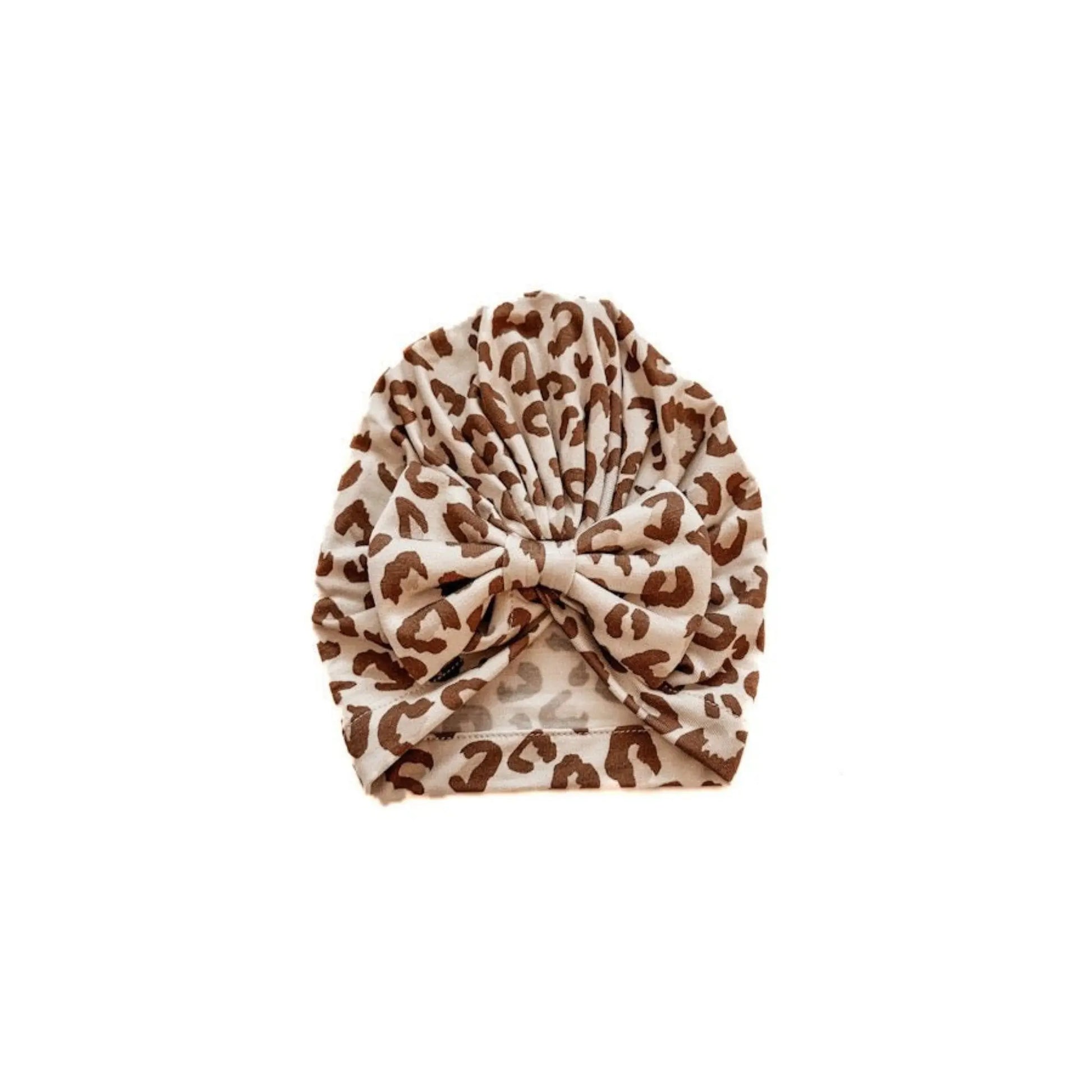 Bow Turban Hat - Leopard Harp Angel Boutique