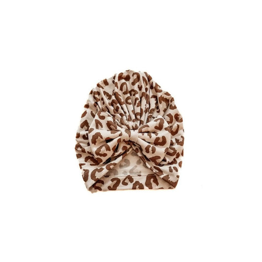Bow Turban Hat - Leopard Harp Angel Boutique