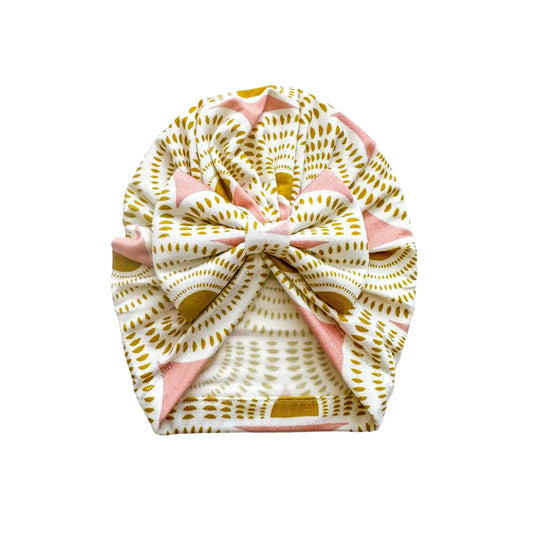 Bow Turban Hat - Vintage Sunshine Harp Angel Boutique