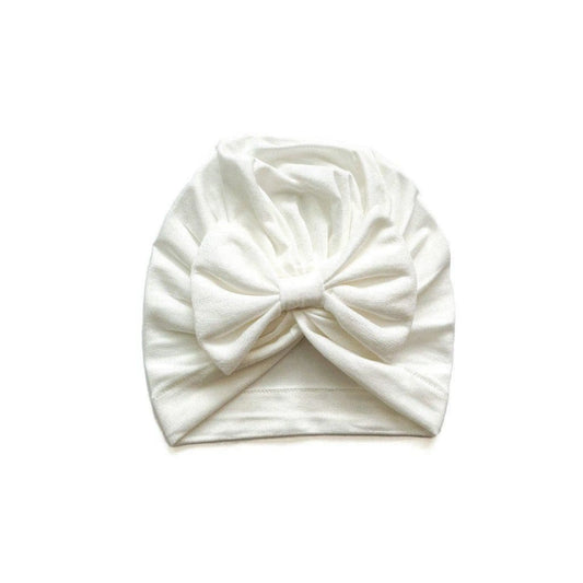 Bow Turban Hat - White Harp Angel Boutique