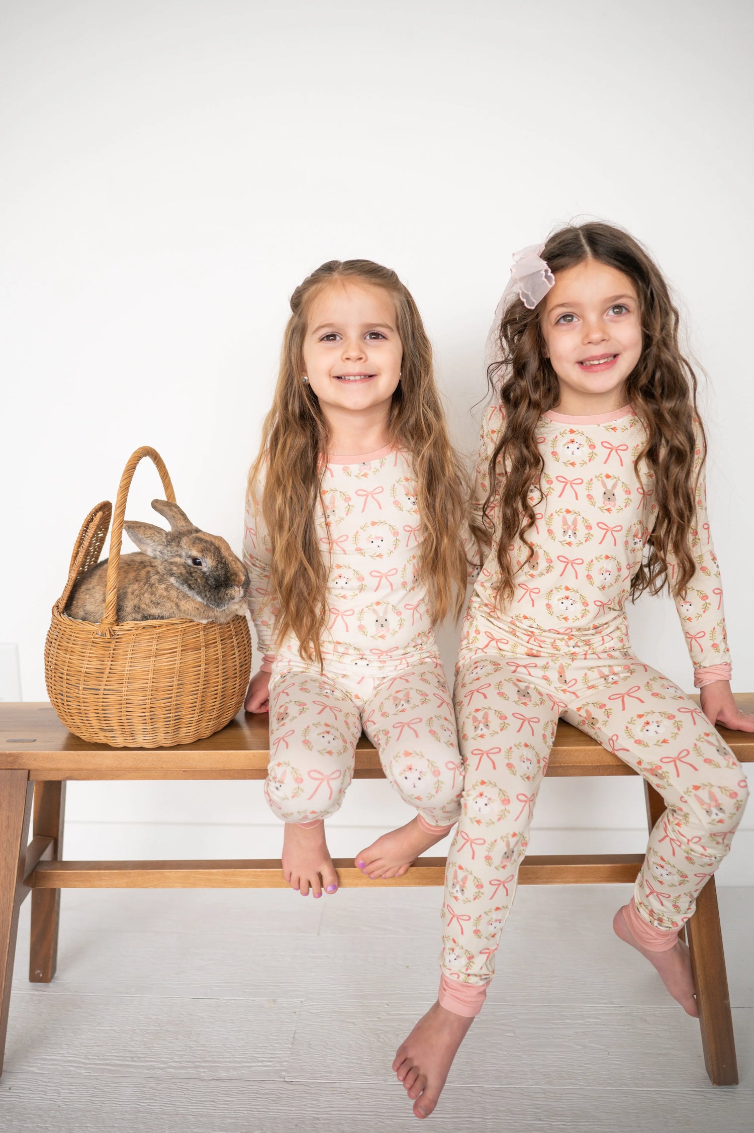 Dreamlet Bows And Bunnies Two Piece Set Soft Bamboo Fabric Dreamlet - Apparel & Accessories > Clothing > Baby & Toddler Clothing > Baby & Toddler Sleepwear Two Piece PJs