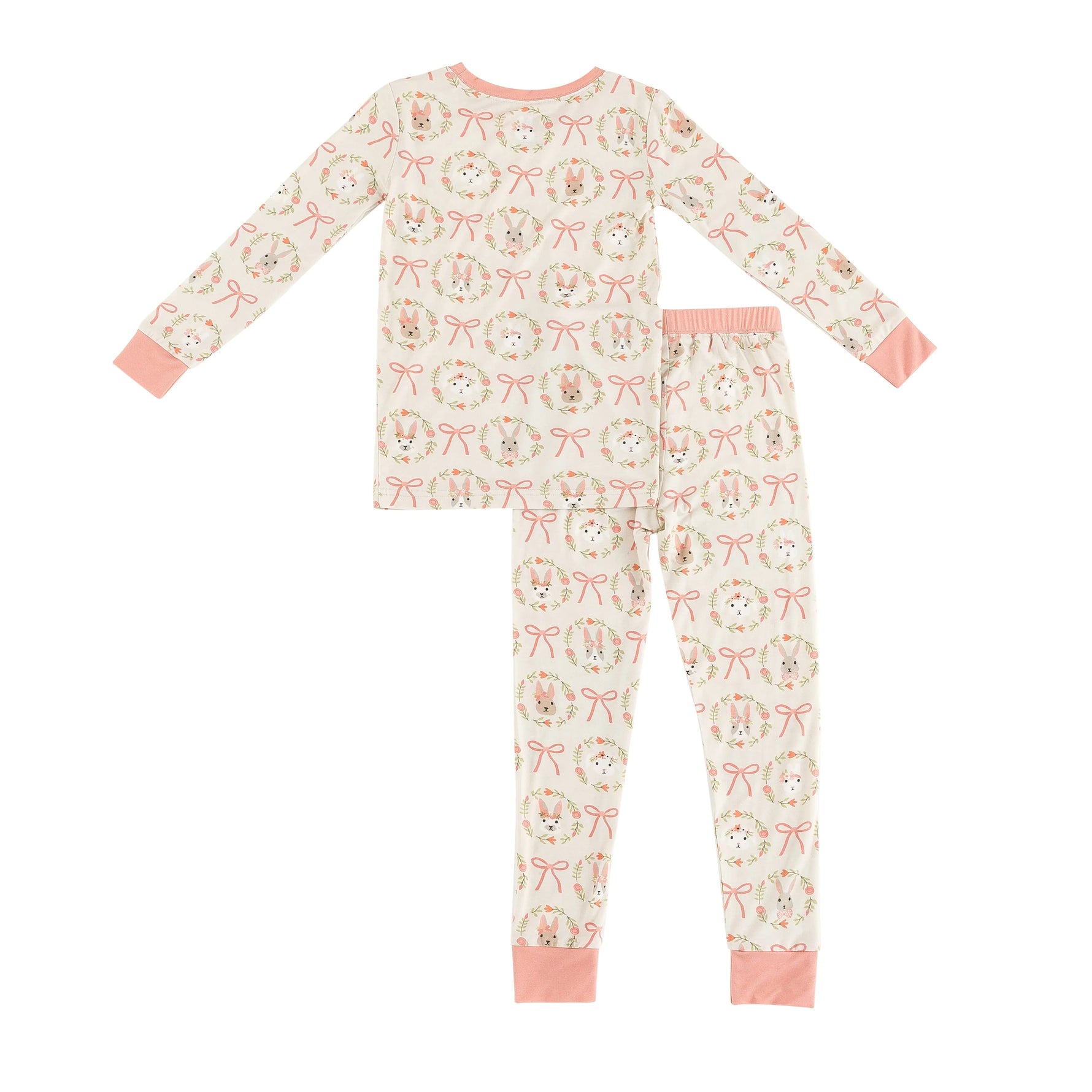 Dreamlet Bows And Bunnies Two Piece Set Soft Bamboo Fabric Dreamlet - Apparel & Accessories > Clothing > Baby & Toddler Clothing > Baby & Toddler Sleepwear Two Piece PJs