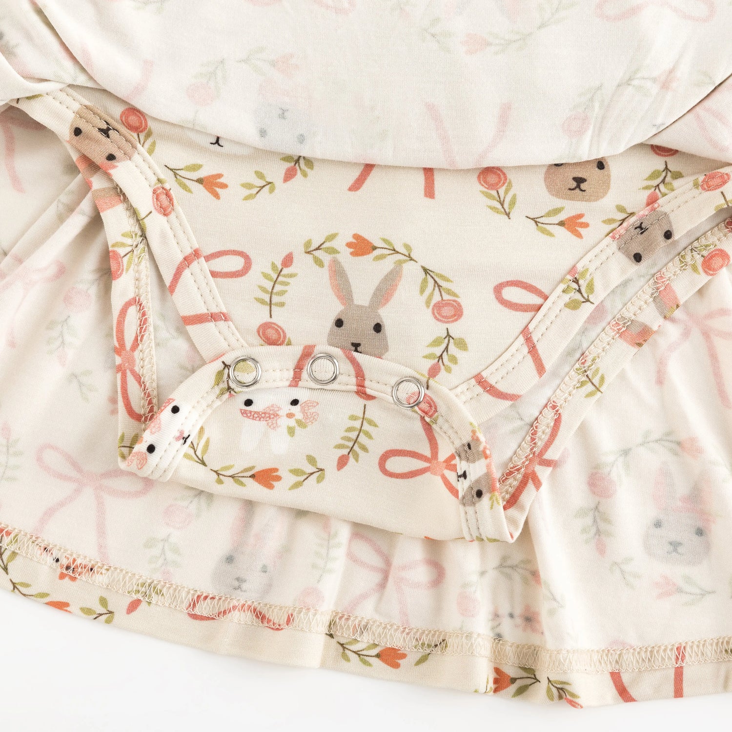 Dreamlet Bows and Bunnies Bodysuit Dress with Twirl Skirt Details - Apparel & Accessories > Clothing > Baby & Toddler Clothing > Baby & Toddler Dresses Bodysuit Dress