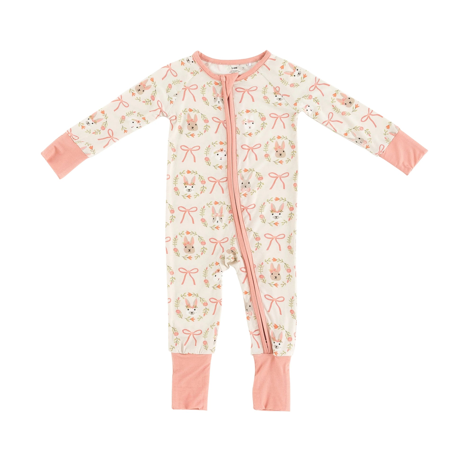 Bows & Bunnies (Convertible Zip Footies) Dreamlet Everetts Place: Online Boutique
