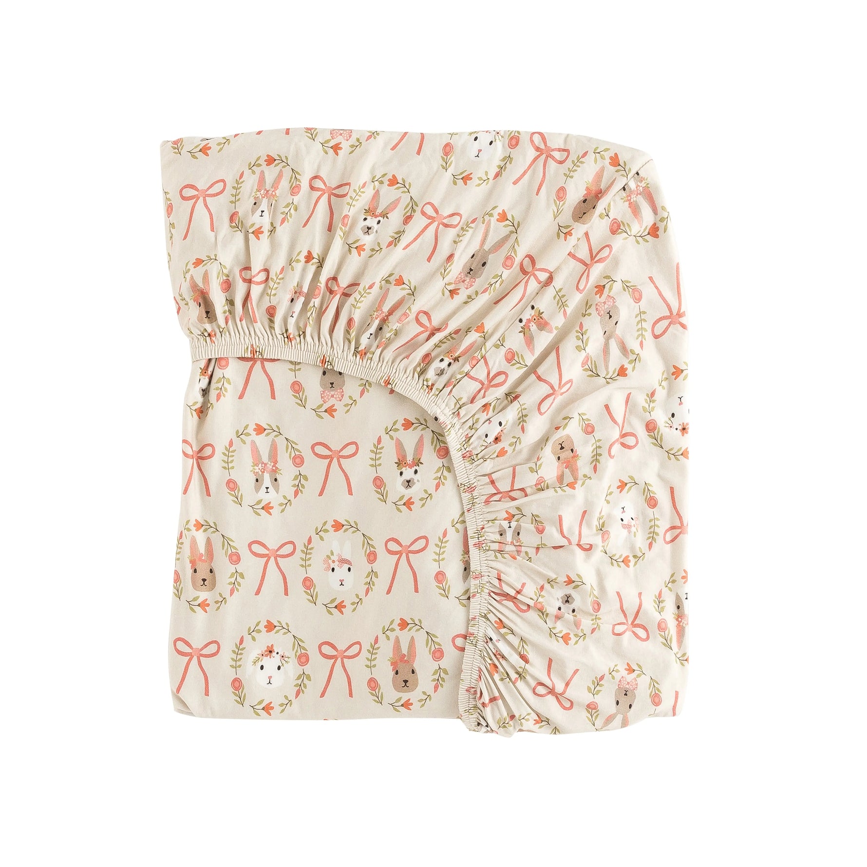 Dreamlet Dreamlet Bows and Bunnies Crib Sheet Bamboo Soft Breathable - Apparel & Accessories > Clothing > Baby & Toddler Clothing > Baby & Toddler Sleepwear Dream Blankets