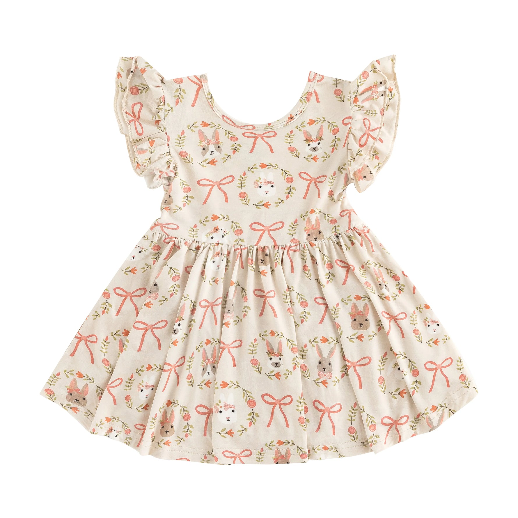 Dreamlet Bows and Bunnies Twirl Dress for Sunny Day Adventures - Apparel & Accessories > Clothing > Baby & Toddler Clothing > Baby & Toddler Dresses Twirl Dresses