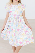 Mila & Rose ® Bowtastic Flutter Sleeve Twirl Dress For Toddlers Girls - Everetts Place Boutique - 