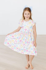 Mila & Rose ® Bowtastic Flutter Sleeve Twirl Dress For Toddlers Girls - Everetts Place Boutique - 