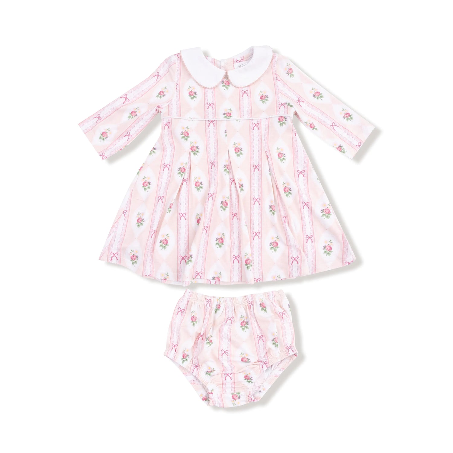 Angel Dear Box Pleat Dress With Peter Pan Collar And Diaper Cover - Apparel & Accessories > Clothing > Baby & Toddler Clothing > Baby & Toddler Dresses 930