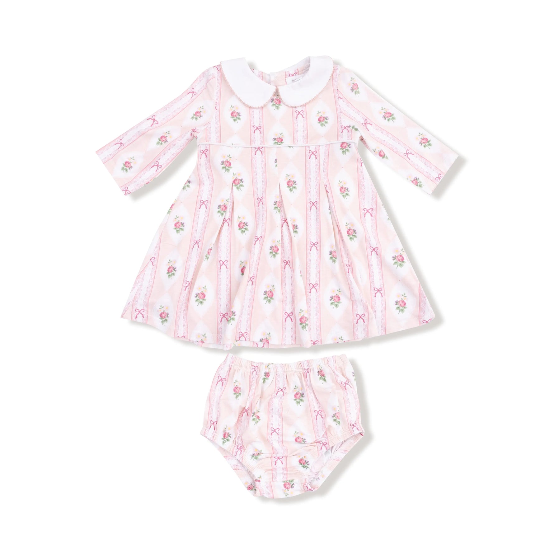 Angel Dear Box Pleat Dress With Peter Pan Collar And Diaper Cover - Apparel & Accessories > Clothing > Baby & Toddler Clothing > Baby & Toddler Dresses 930
