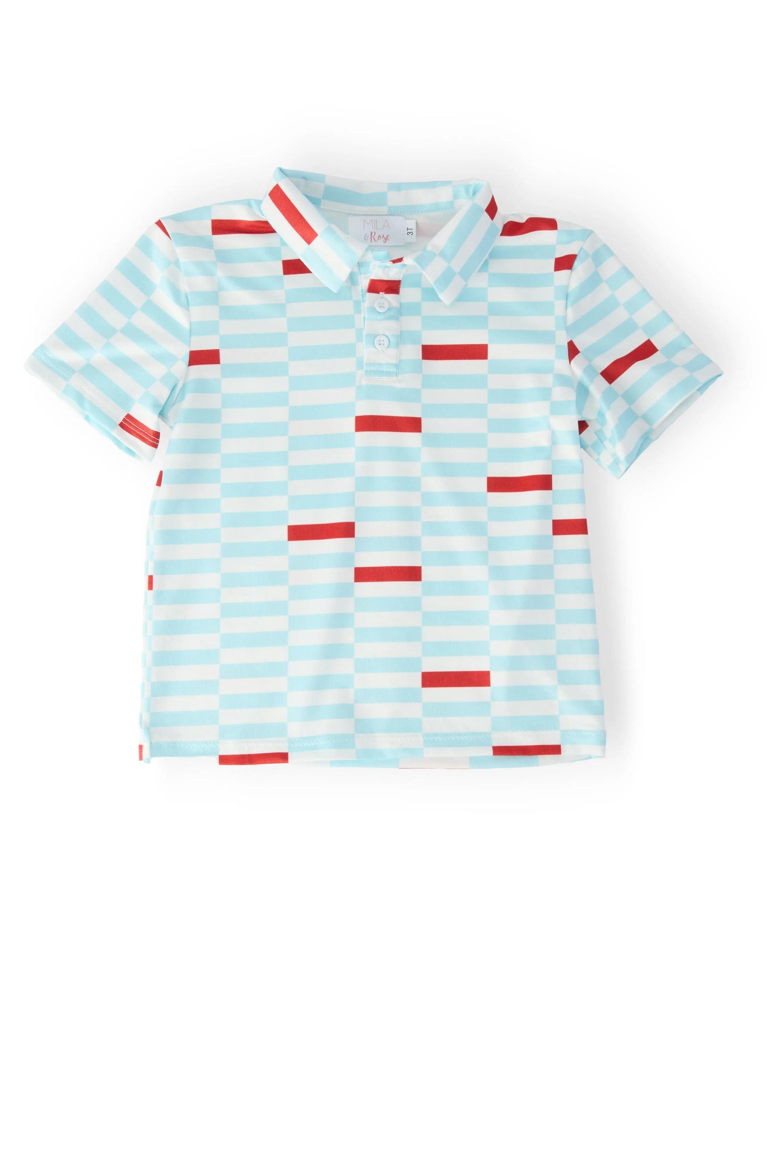 Boys Block Party Short Sleeve Polo Shirt For Everyday Wear Mila & Rose ® 
