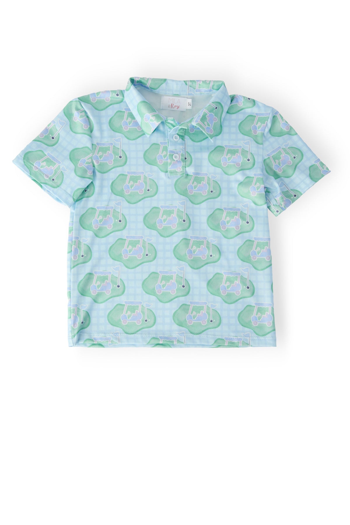 Mila & Rose boys' He's on the Green S/S polo shirt.
