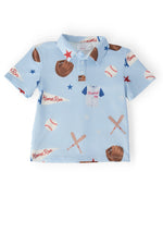 Mila & Rose boys' 'Home Run' short sleeve polo shirt.