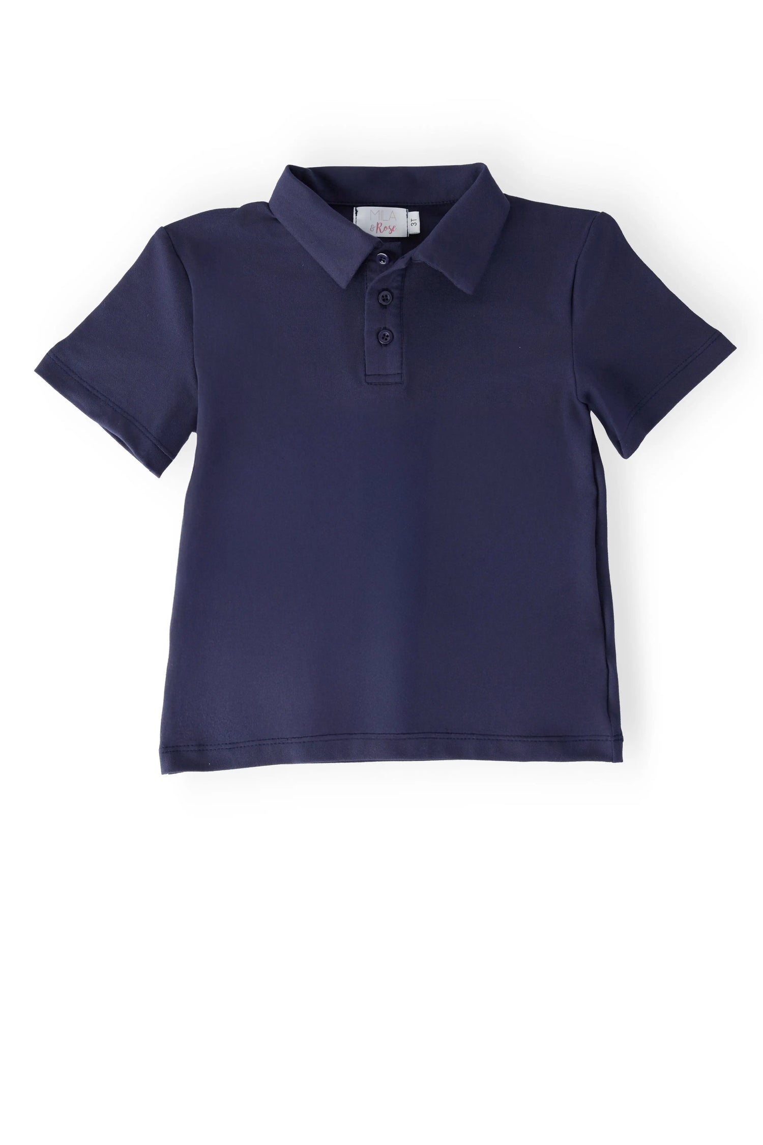 Boys Navy Short Sleeve Polo Shirt For School Uniforms Everyday Comfort Mila & Rose ® 
