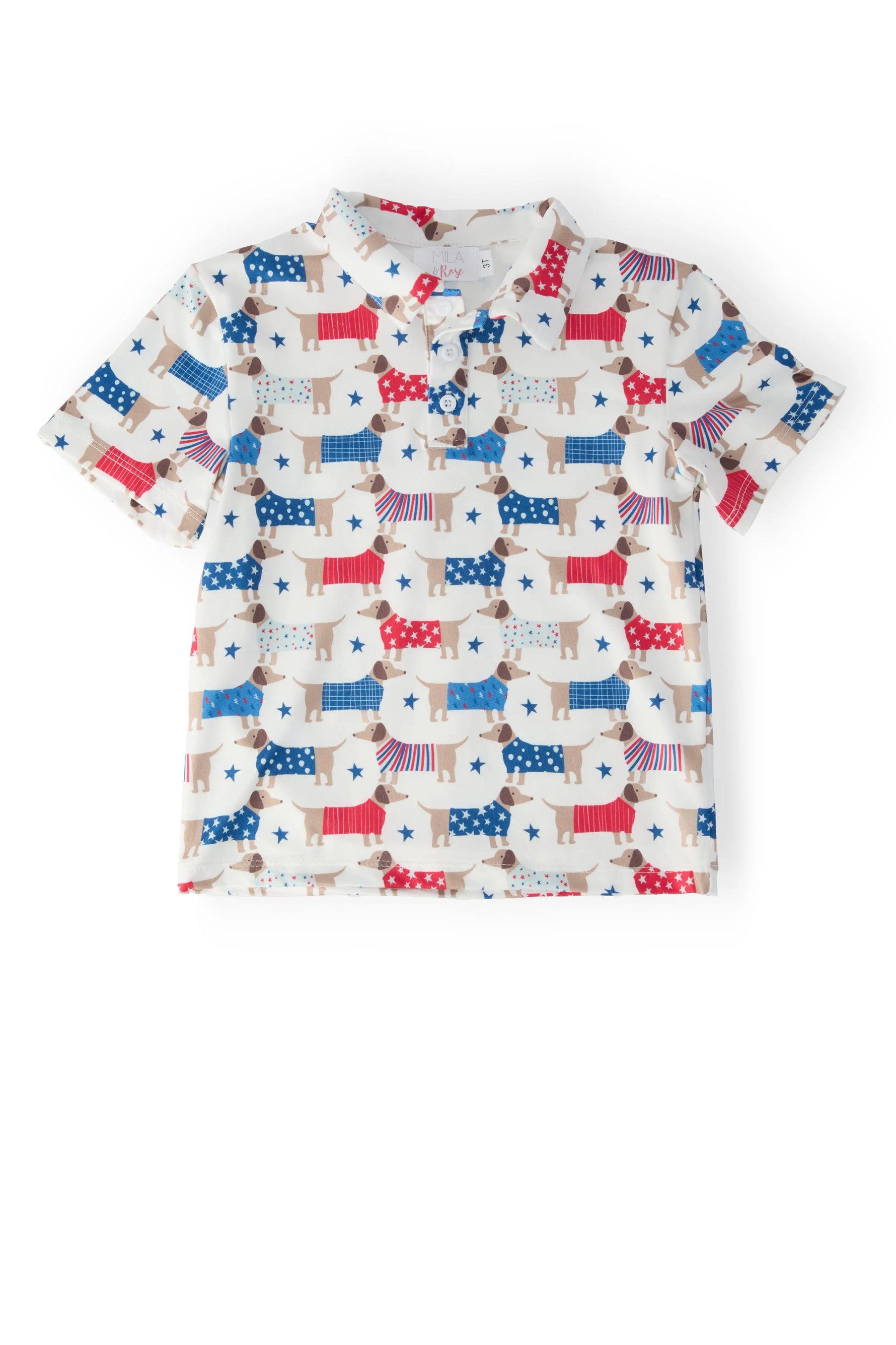 Boys Patriotic Pups S/S Polo Mila & Rose ® 