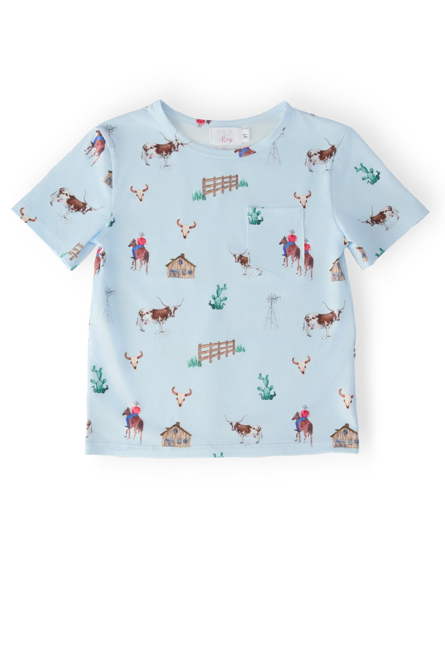 Boys short sleeve Ranch Hand pocket tee with chest pocket and relaxed fit