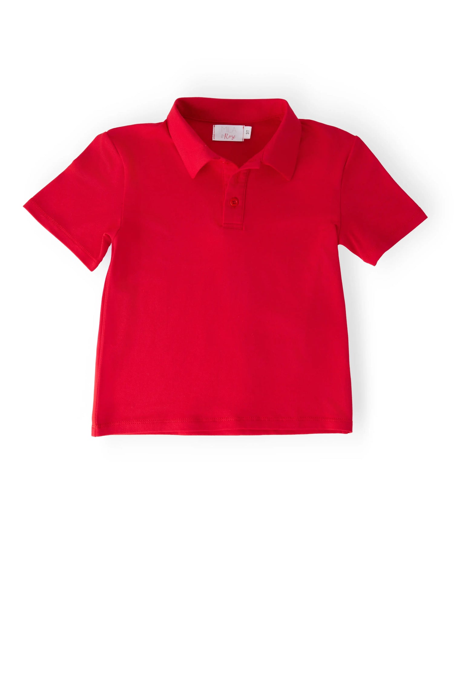 Boys Red Short Sleeve Polo Shirt Classic Fit For School And Play Mila & Rose ® 