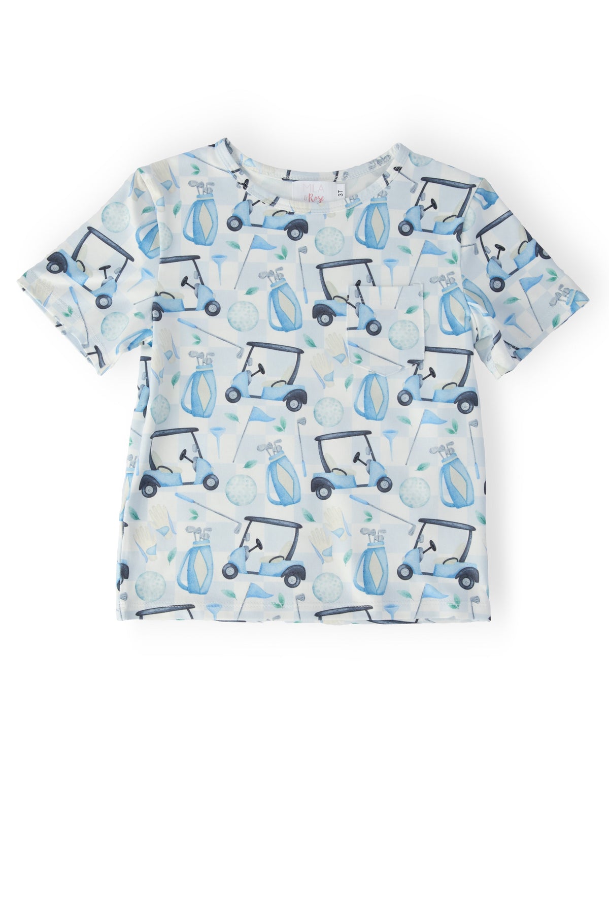 Mila & Rose Boys Tee Time short-sleeve pocket tee.