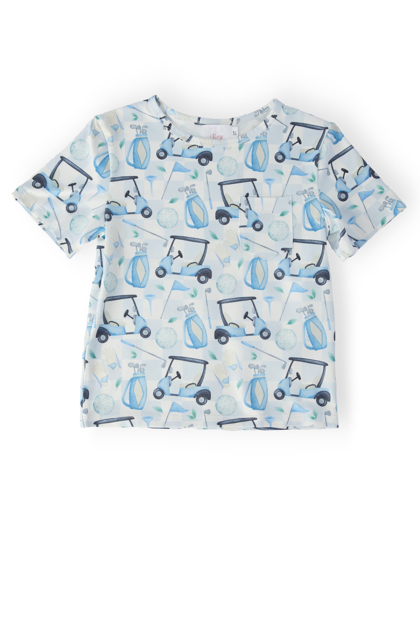 Mila & Rose Boys Tee Time short-sleeve pocket tee.