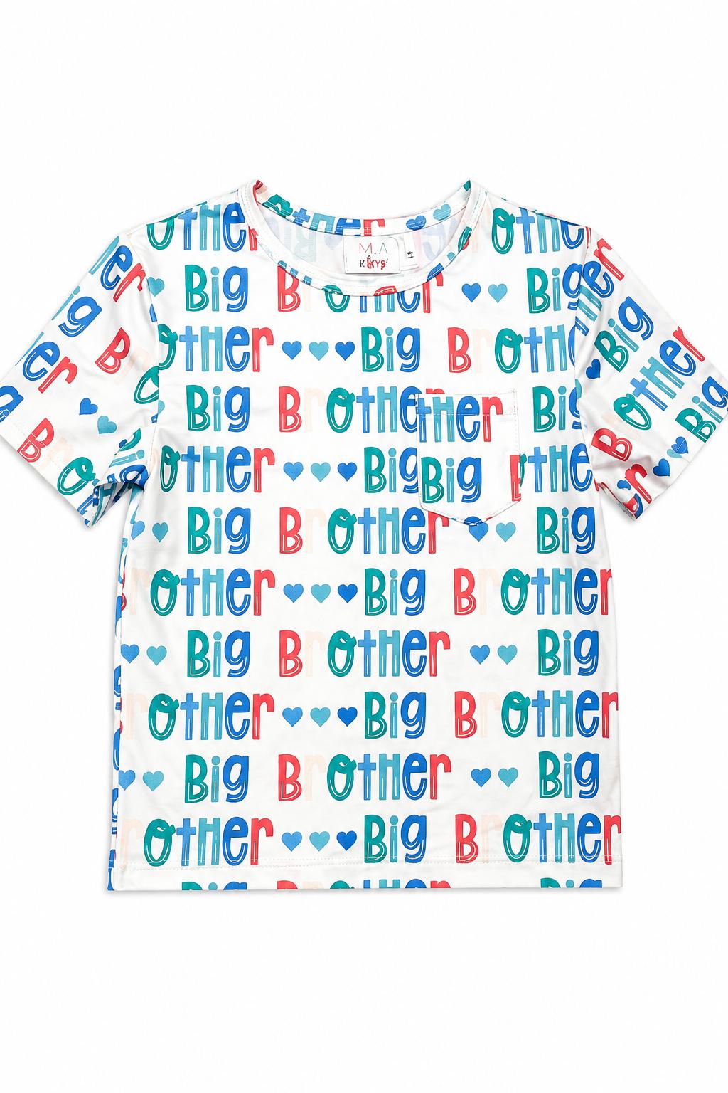 Boys short-sleeve pocket tee with Big Brother design and a chest pocket, relaxed fit