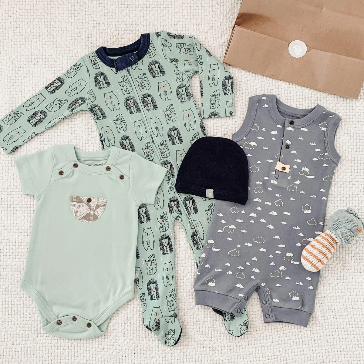 Finn Emma Grab Bag Baby Gift Set Surprising Organic Mix Worth 100 Under Fifty For New Parents Finn + Emma 