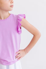 Mila & Rose ® Bright Lilac Short Sleeve Ruffle Tee Mila Rose Girls - Everetts Place Boutique - 