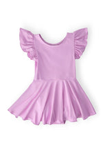 Mila & Rose ® Bright Lilac Short Sleeve Twirl Leotard For Little Girls - Everetts Place Boutique - 