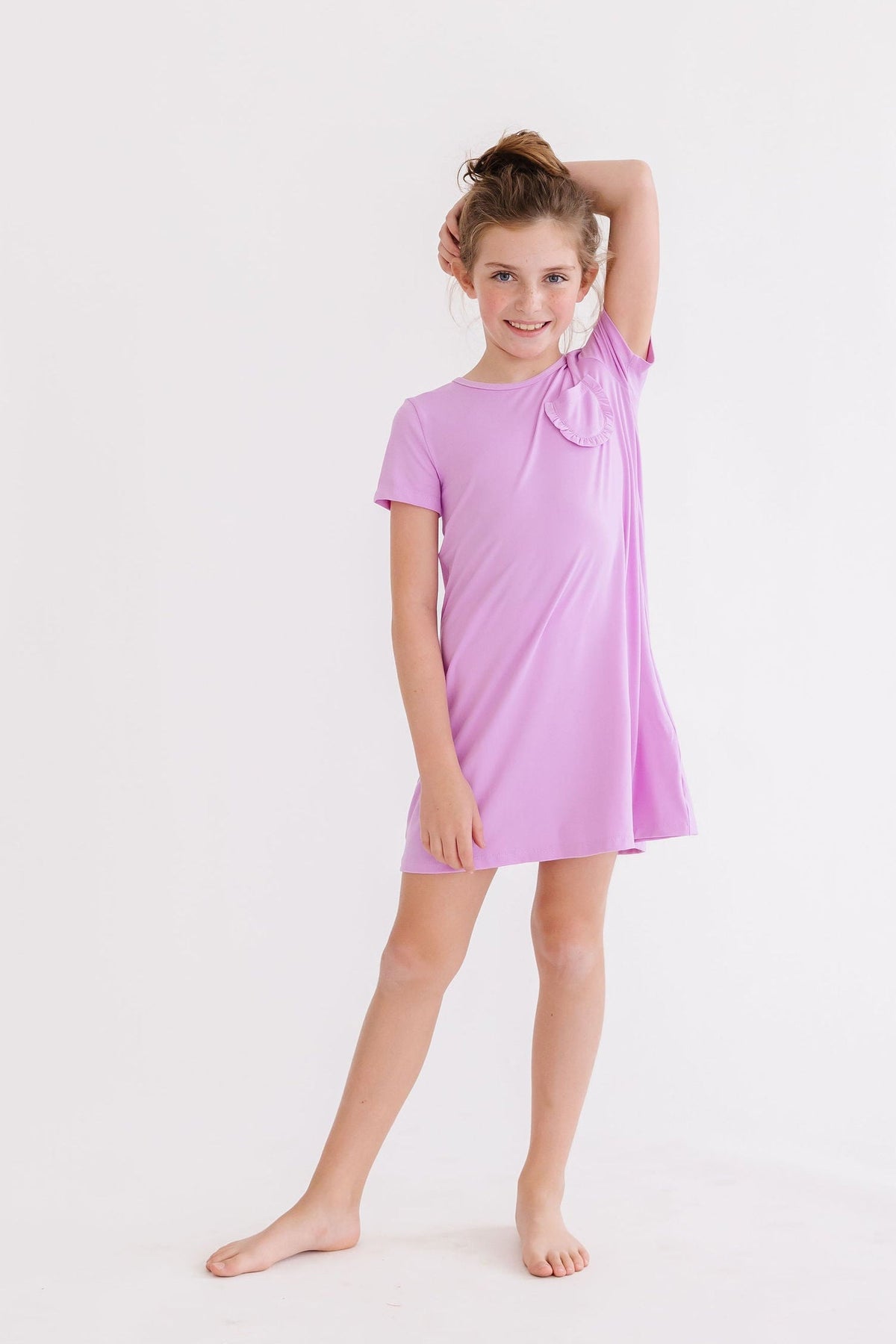 Polyester Spandex Ruffle T-Shirt Dress by Mila & Rose ®