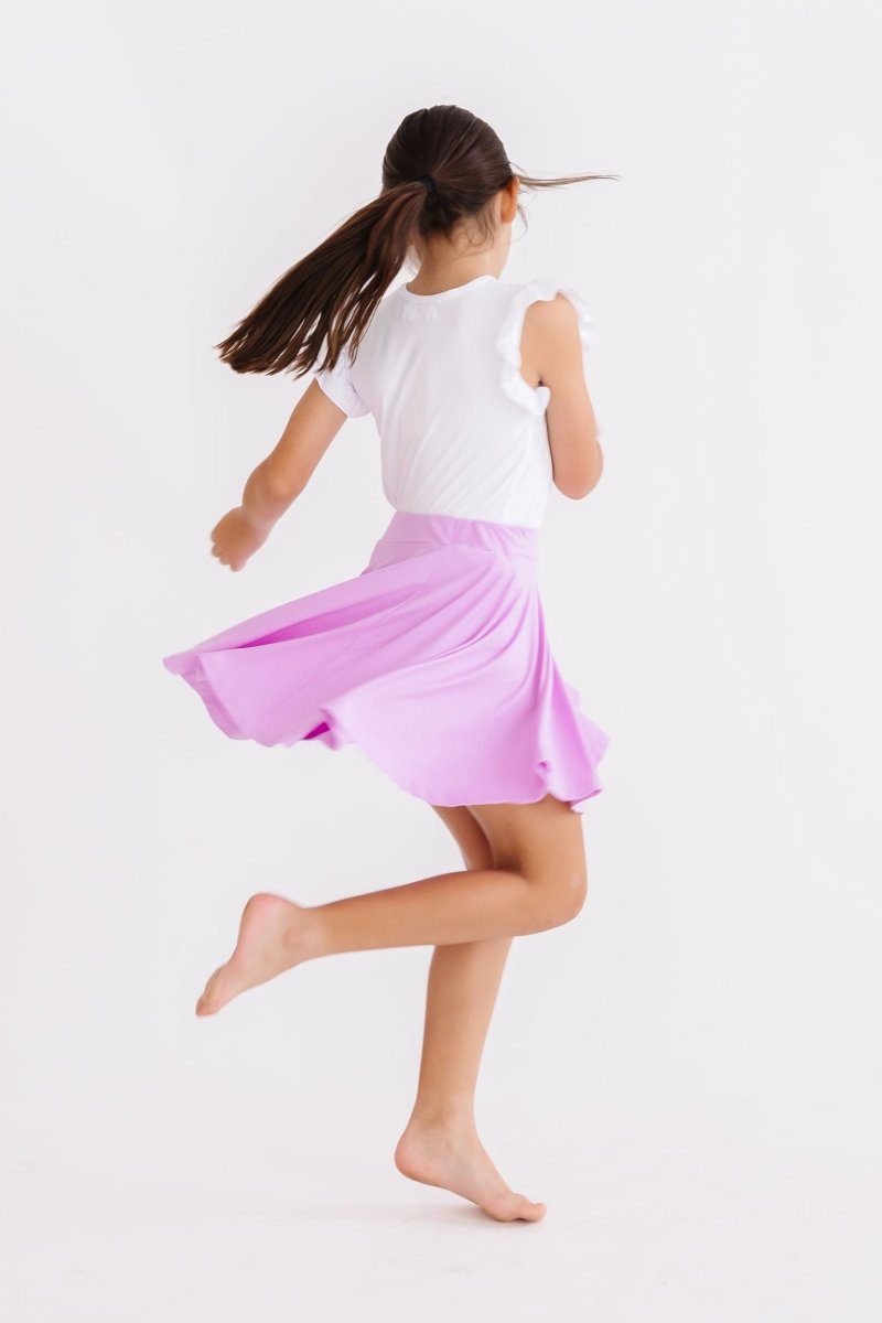 Mila & Rose ® Bright Lilac Twirl Skort With Attached Shorts For Girls - Everetts Place Boutique - 
