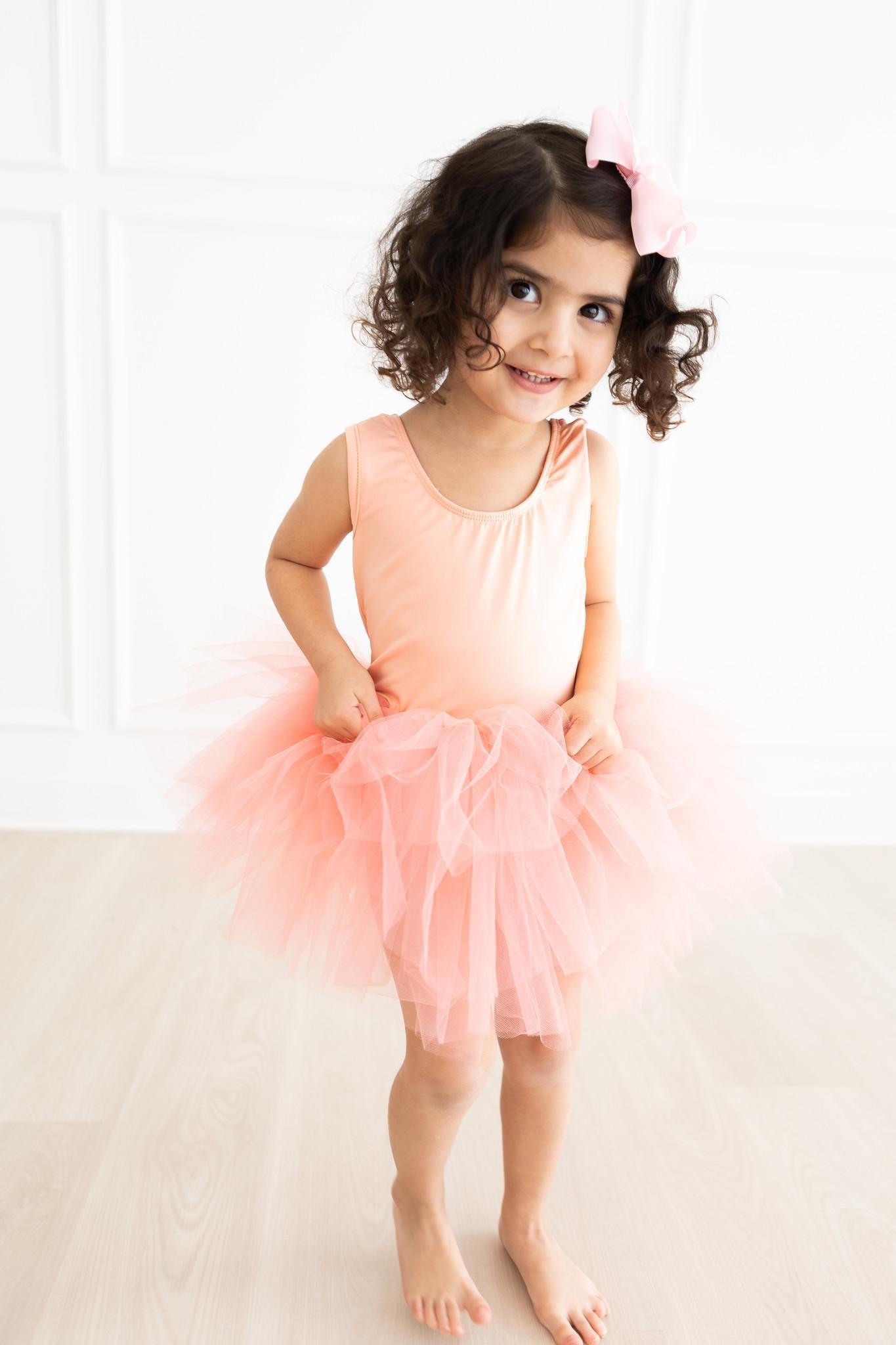 Bright Peach Tank Tutu Leotard For Girls Dance Class Cheery Mila & Rose ® Everetts Place: Online Boutique
