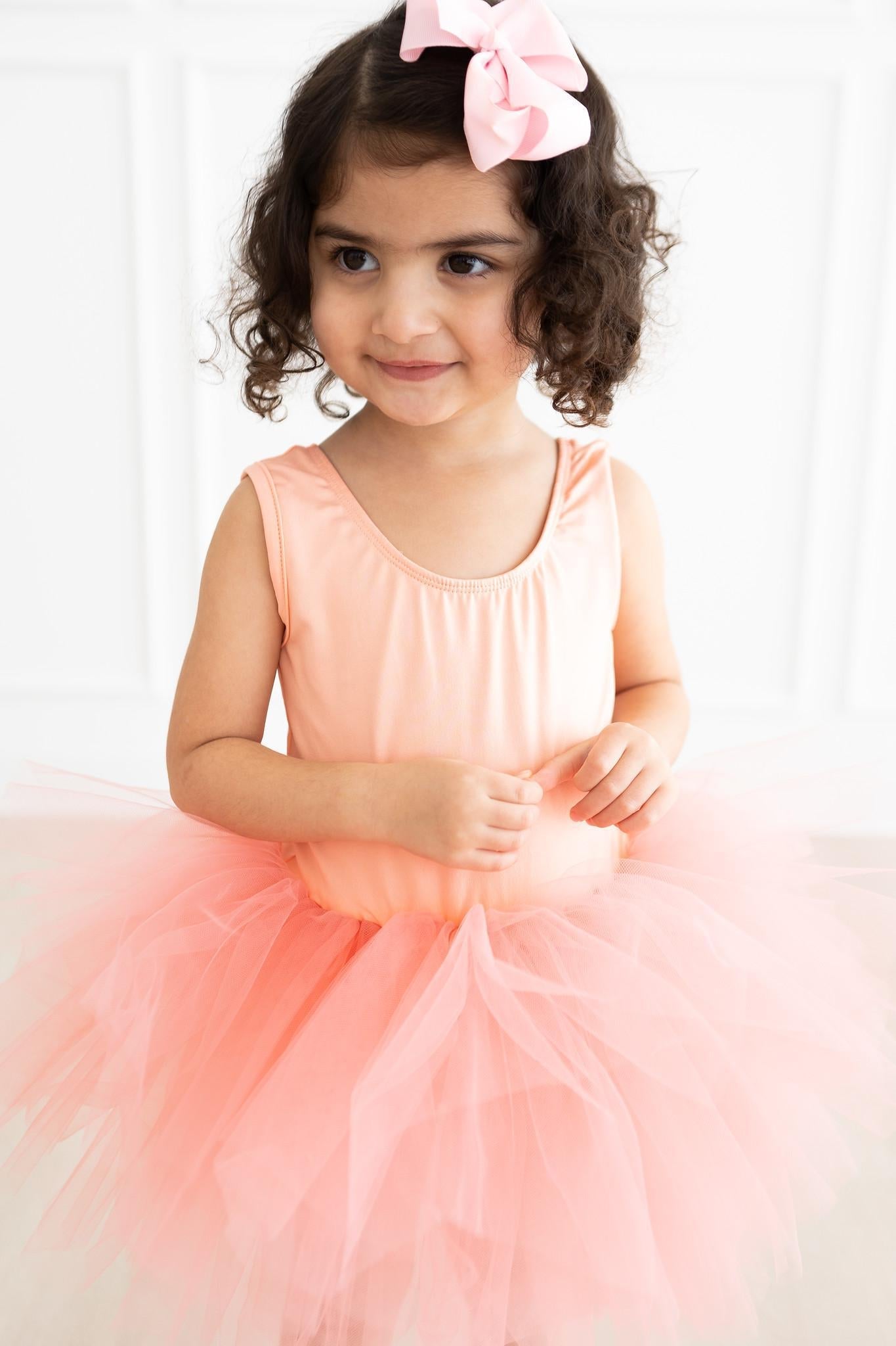 Bright Peach Tank Tutu Leotard For Girls Dance Class Cheery Mila & Rose ® Everetts Place: Online Boutique