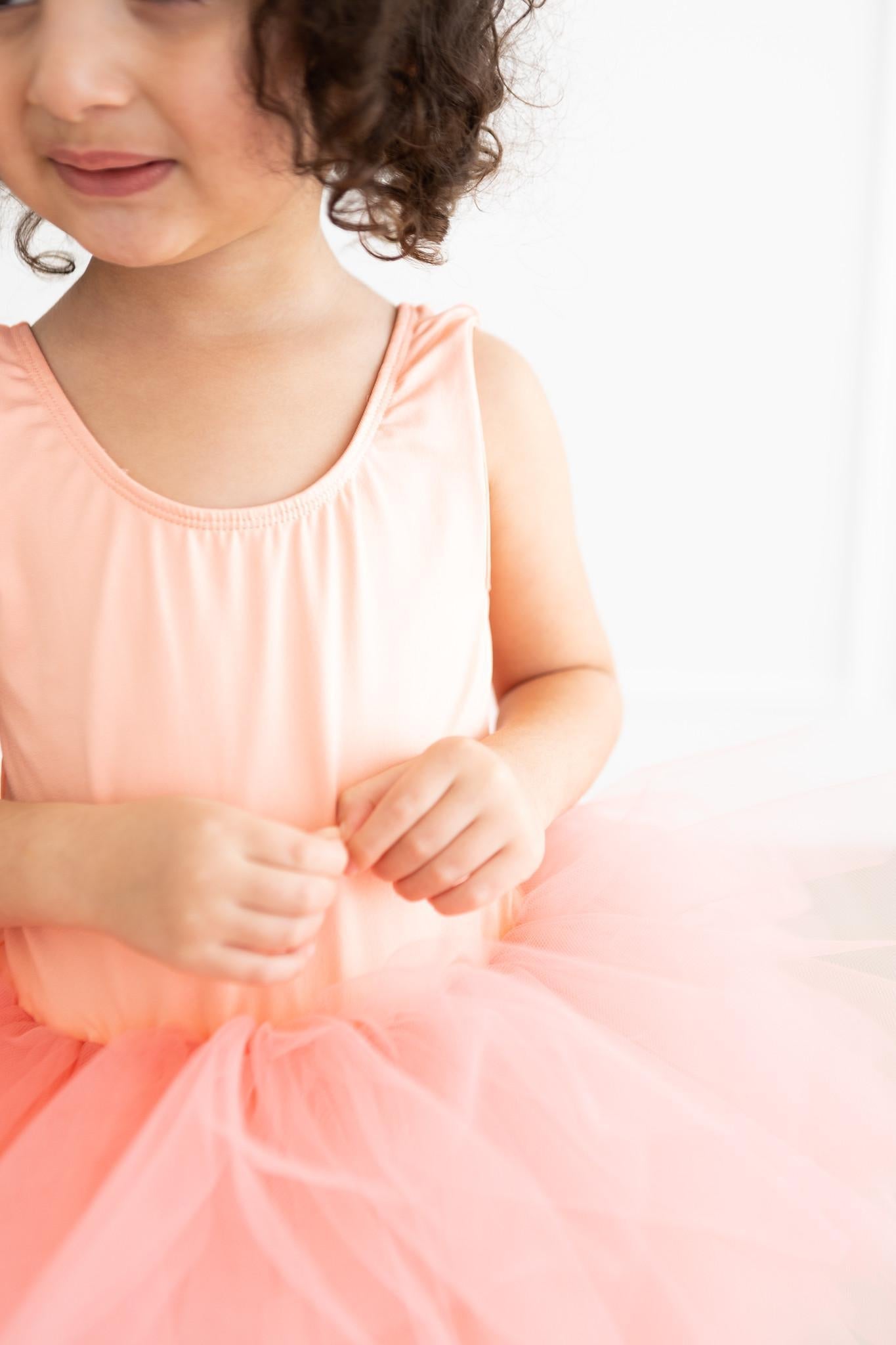 Bright Peach Tank Tutu Leotard For Girls Dance Class Cheery Mila & Rose ® Everetts Place: Online Boutique