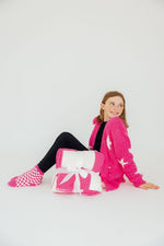 Mila & Rose ® Bright Pink Checker Cozy Socks For Kids All Season Now - Everetts Place Boutique - 