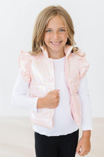 Mila & Rose ® Bright Pink Checker Puffer Vest For Winter Wardrobe - Everetts Place Boutique - 