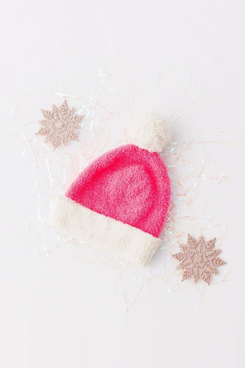 Mila & Rose ® Bright Pink Coconut Cozy Pom Beanie For Kids Mila Rose - Everetts Place Boutique - 