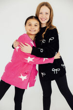 Mila & Rose ® Bright Pink Coconut Star Cozy Cardigan For All Seasons - Everetts Place Boutique - 