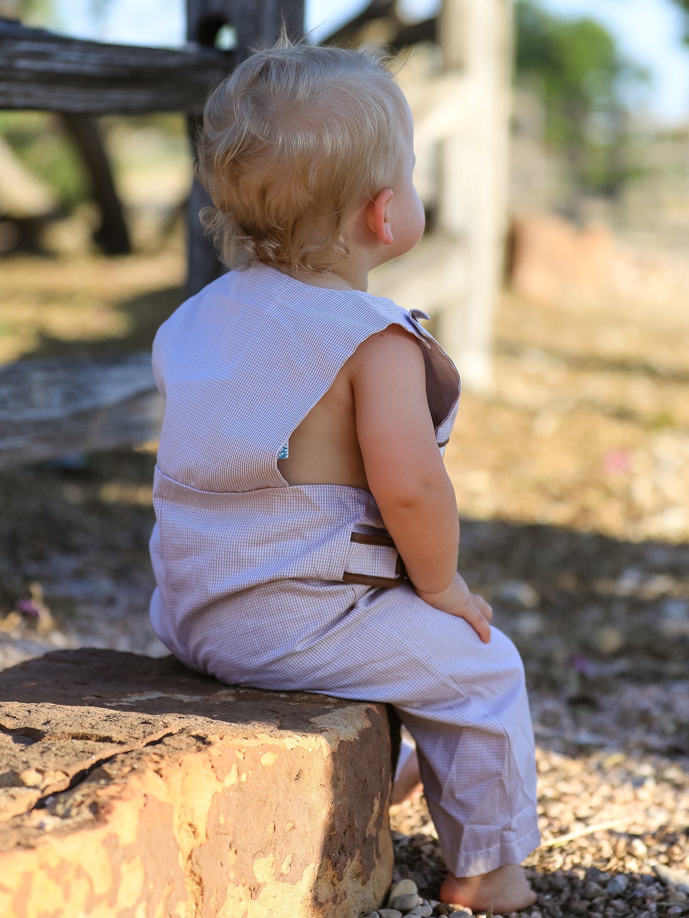 Cotton Pumpkin Smock Embroidered Romper
