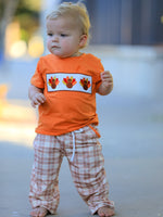 Boys Pants Set, Thanksgiving Turkey Plaid by Rylee Faith Designs