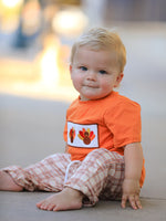 Boys Pants Set, Thanksgiving Turkey Plaid by Rylee Faith Designs