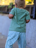 Embroidered Plaid Boys' Set, Fall Thanksgiving Chicken Smock by Rylee Faith Designs