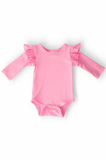 Bubblegum Pink Long Sleeve Flutter Bodysuit for Baby Mila & Rose ® Everetts Place: Online Boutique