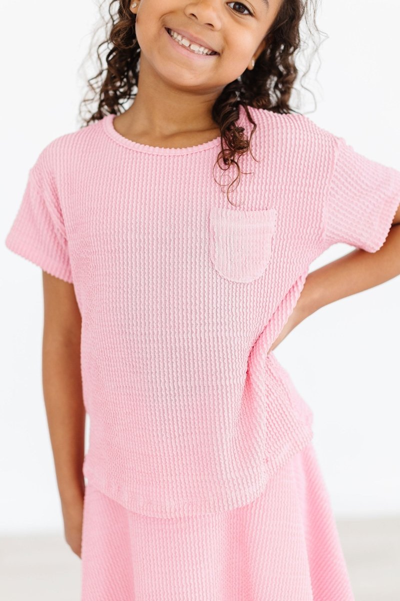 Mila & Rose ® Bubblegum Pink Scrunchy Pocket Tee for Girls Mila Rose - Everetts Place Boutique - 