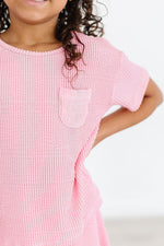 Bubblegum Pink Scrunchy Pocket Tee for Girls Mila Rose Mila & Rose ® Everetts Place: Online Boutique