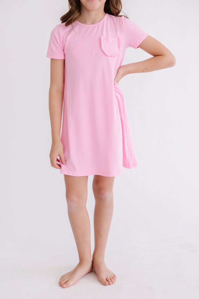 Mila & Rose ® Bubblegum Pink T Shirt Dress For Girls Mila Rose Kids - Everetts Place Boutique - 