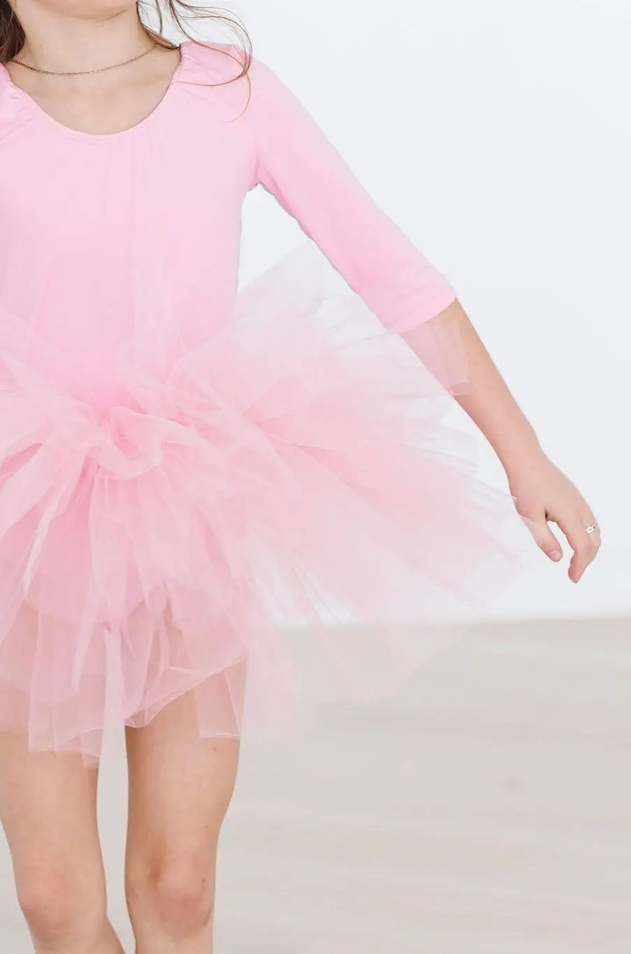 Bubblegum Pink Three Quarter Tutu Leotard For Girls Dance Mila & Rose ® Everetts Place: Online Boutique
