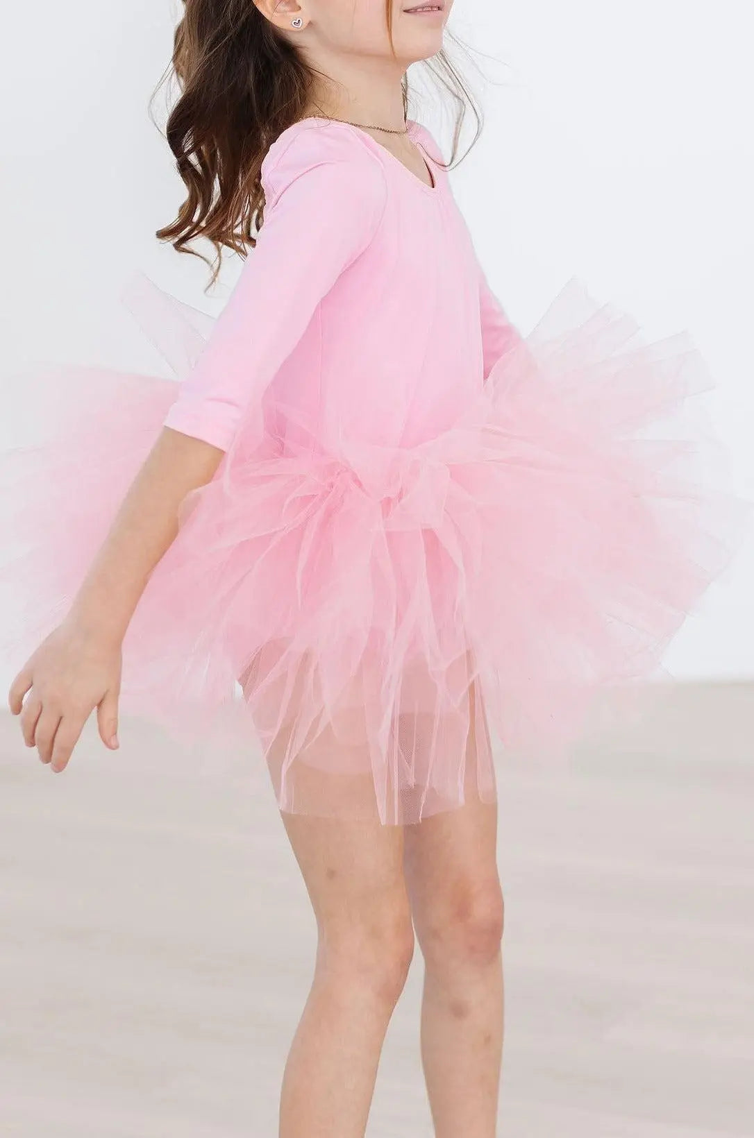 Bubblegum Pink Three Quarter Tutu Leotard For Girls Dance Mila & Rose ® Everetts Place: Online Boutique