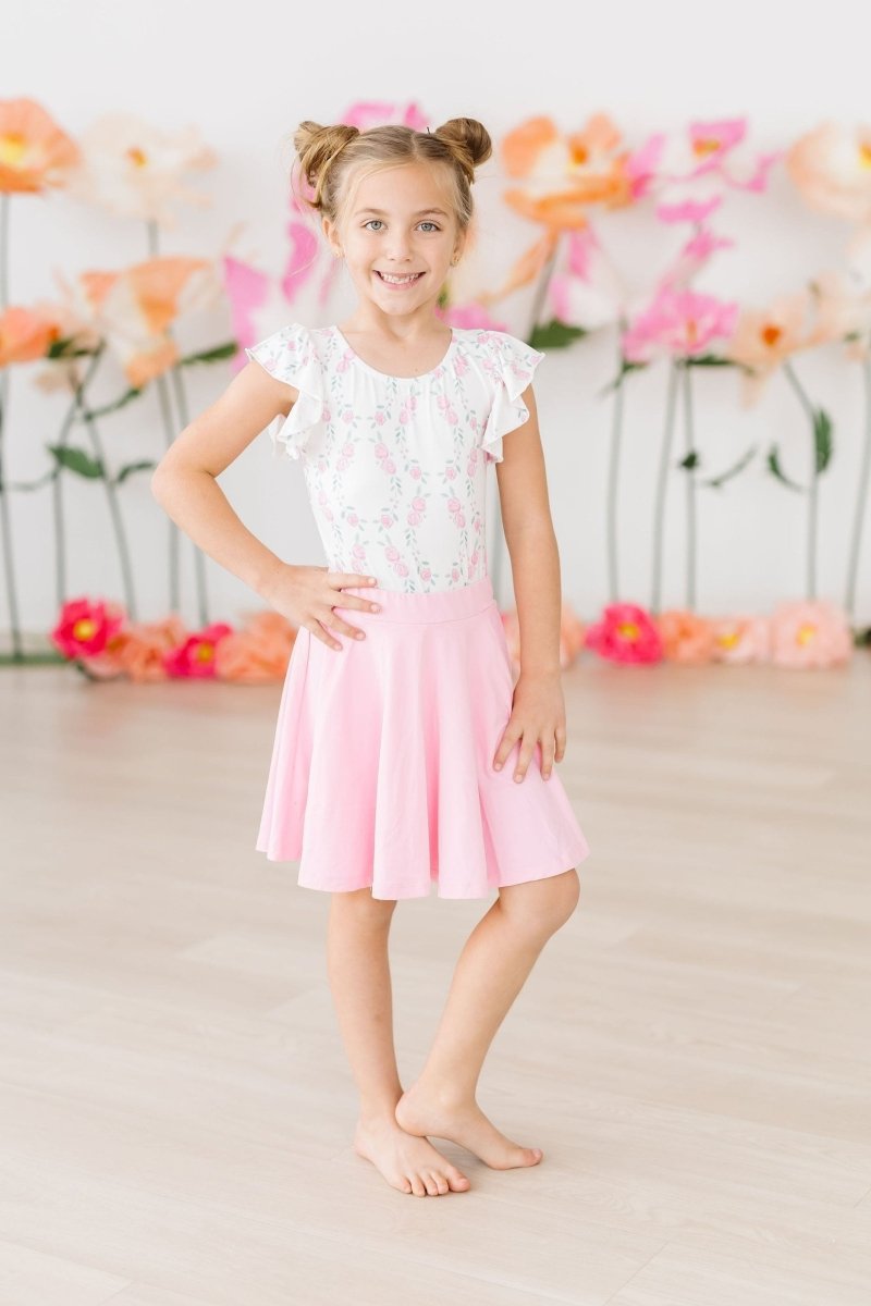 Mila & Rose ® Bubblegum Pink Twirl Skort With Attached Shorts For Girls - Everetts Place Boutique - 