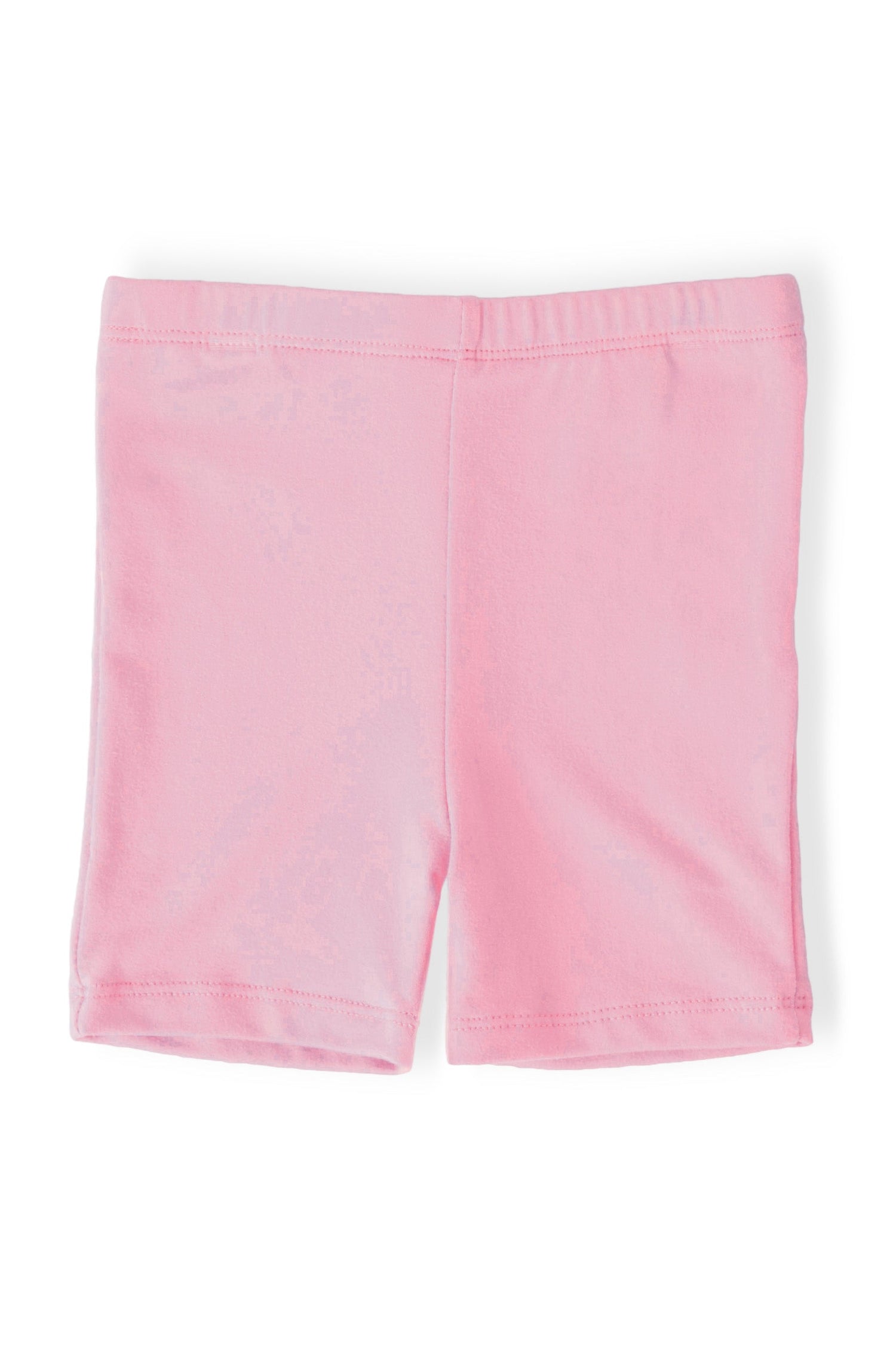 Bubblegum pink high-waisted twirl shorts for girls, made to layer under dresses and skirts